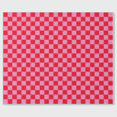 赤とピンク市松模様に ラッピングペーパー (フラット)