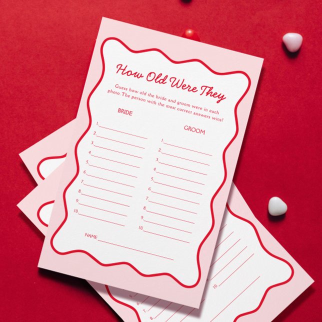赤とピンク彼らは何歳だったブライダルシャワーゲーム (クリエイターアップロード済み)