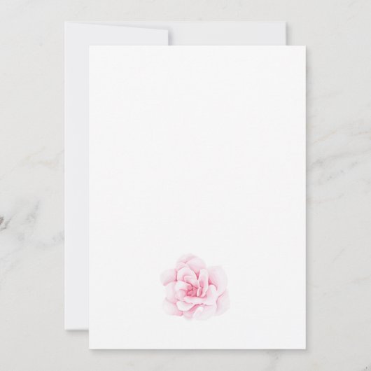 赤とピンク素朴のエレガントフローラ結婚白 招待状 (裏面)