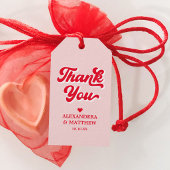 赤とピンク結婚のテーマ ギフトタグ