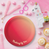 赤とピンク ペーパープレート (パーティー)