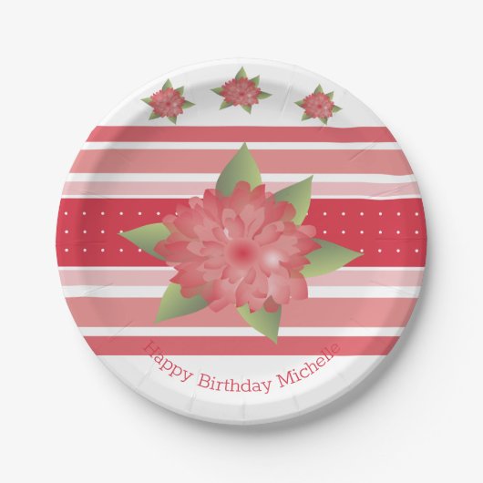 赤とピンク ペーパープレート (正面)