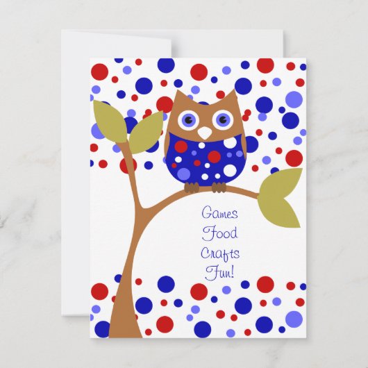 赤とフクロウ 招待状 (裏面)