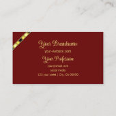 赤とブルゴーニュのシックとフォトレターパターン(の模様が)ある付き 名刺 (裏面)