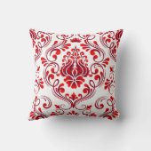 赤とブルゴーニュのダマスクの花のパタエレガントーン クッション (裏面)