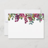 赤とブルゴーニュの水彩フローラ パーソナライズされた ノートカード (裏面)