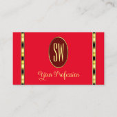 赤とブルゴーニュモダンーとモノグラムプロフェッショナル 名刺 (正面)