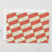 赤とブロンズのモダン卒業写真招待状 招待状 (裏面)