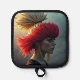 赤とブロンド 鍋敷き