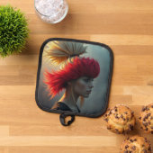 赤とブロンド 鍋敷き (トップダウン)