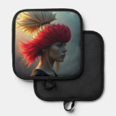 赤とブロンド 鍋敷き (正面/裏面)