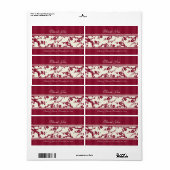 赤とベージュのフローラウェディングラベル ラベル (フルシート)