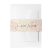 赤とベージュのフローラ結婚ズ 招待状ベリーバンド (正面例)