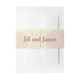 赤とベージュのフローラ結婚ズ 招待状ベリーバンド