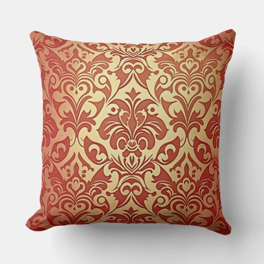 赤とベージュの抽象芸術装飾用クッション クッション (正面)