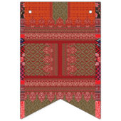 赤とベージュの模様のデザイン バンティングフラッグ (第1の旗)