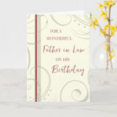 赤とベージュの父の法誕生日 カード (黄色い花)