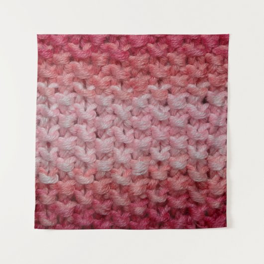 赤とベージュの色調の美しいニット生地c タペストリー (正面)