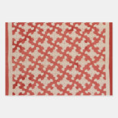 赤とベージュキルトデザイン ラッピングペーパーシート (正面2)