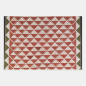 赤とベージュキルトデザイン ラッピングペーパーシート (正面)
