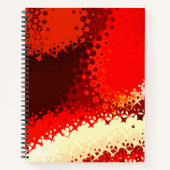 赤とベージュ鮮やかのジオメトリックノートブック ノートブック (正面)