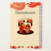 赤とベージュ5.5インチx 8.5インチスパイラルのノートブック ノートブック (裏面)