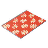 赤とマスタード1970年代のグルーヴヴィンテージレトロフローラ ノートブック (左側)