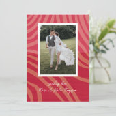 赤とマゼンタのバレンタインデーの写真ホリデーカード シーズンカード (スタンド正面)