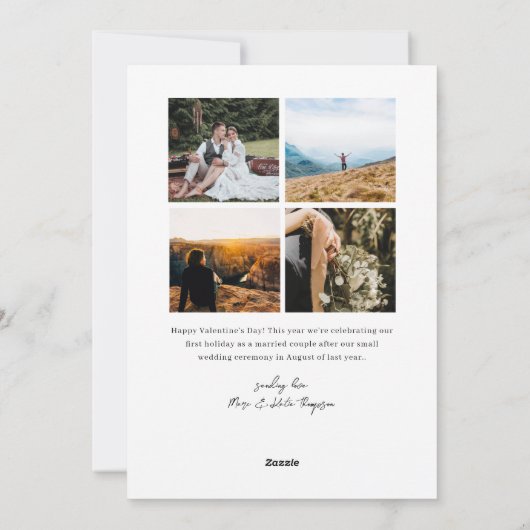 赤とマゼンタのバレンタインデーの写真ホリデーカード シーズンカード (裏面)