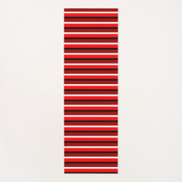 赤とマルーンレッドストライプデザイン ヨガマット
