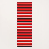 赤とマルーンレッドストライプデザイン ヨガマット (裏面)