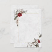 赤とミストのウェディングで、シンプルな予算の花を添えて 招待状 (正面/裏面)