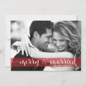 赤とメリースクリプ結婚したトの休日の写真カード シーズンカード (正面)
