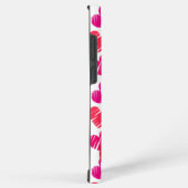 赤とモダンピンクのドードルハートバレンタイン名 SAMSUNG GALAXYケース (右側面)