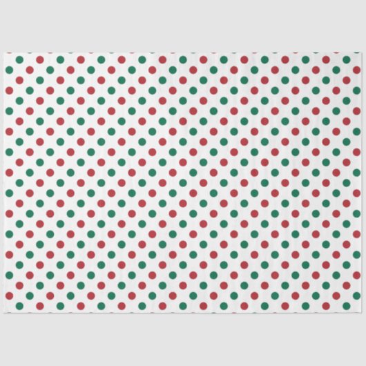 赤とモダン緑の水玉模様クリスマス 薄葉紙 (正面)