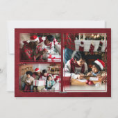 赤とモダン金ゴールドメリークリスマス家族の写真 シーズンカード (裏面)