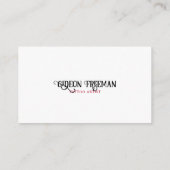 赤とモダン黒の滴下ハートタトゥーアーティスト 名刺 (裏面)