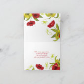 赤とライムグリーンのポピー花の結婚式のお礼 サンキューカード (内部)