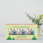 赤とライムグリーン、3フォトフレームクリスマス シーズンカード (スタンド正面)