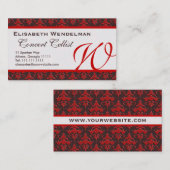 赤とリッチブラウンのミュージシャンの名刺 名刺 (正面/裏面)