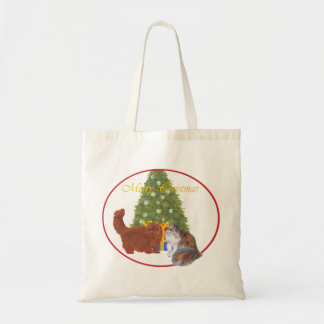 赤と三毛のペルシャ猫 クリスマス トートバッグ