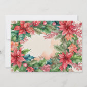 赤と伝統的緑のクリスマスホリデーパーティー 招待状 (裏面)