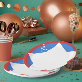 赤と大縁ど白星のループレート ペーパープレート