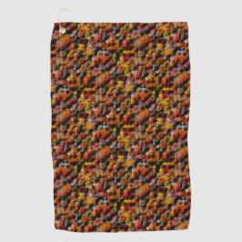 赤と彫られたグラデーションの汚れのミックスとモザイク ゴルフタオル