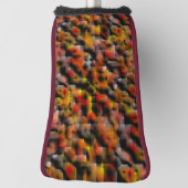 赤と彫られたグラデーションの汚れのミックスとモザイク ゴルフヘッドカバー (回転90)