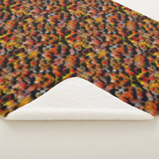 赤と彫られたグラデーションの汚れのミックスとモザイク シェルパブランケット (3/4)