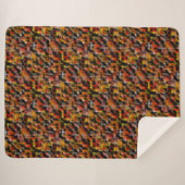 赤と彫られたグラデーションの汚れのミックスとモザイク シェルパブランケット (正面(横))