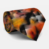 赤と彫られたグラデーションの汚れのミックスとモザイク ネクタイ (ロール)