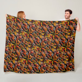 赤と彫られたグラデーションの汚れのミックスとモザイク フリースブランケット