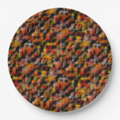 赤と彫られたグラデーションの汚れのミックスとモザイク ペーパープレート (正面)